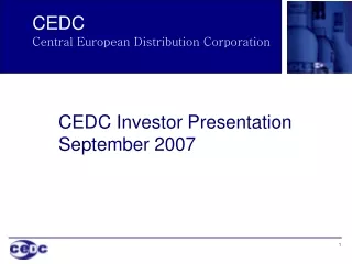 CEDC Central European Distribution Corporation