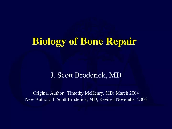 biology of bone repair