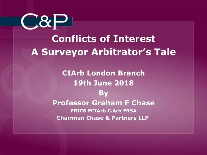conflicts of interest a surveyor arbitrator