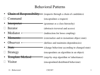 Behavioral Patterns
