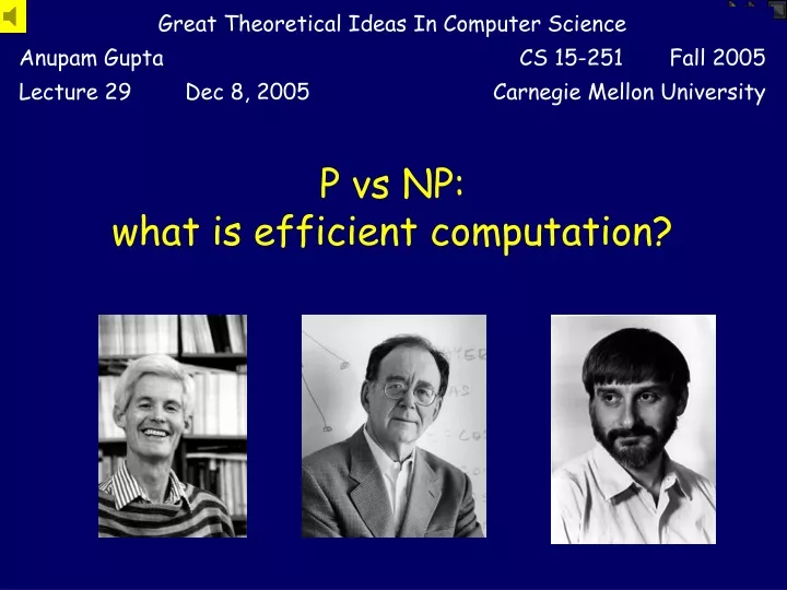 p vs np what is efficient computation