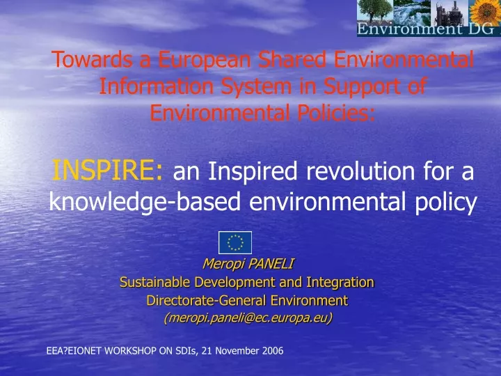 towards a european shared environmental