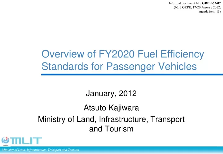 overview of fy2020 fuel efficiency standards for passenger vehicles