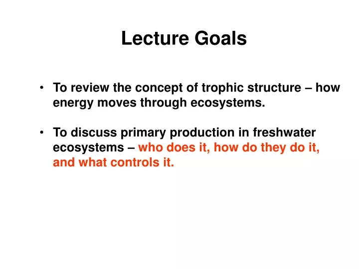 lecture goals