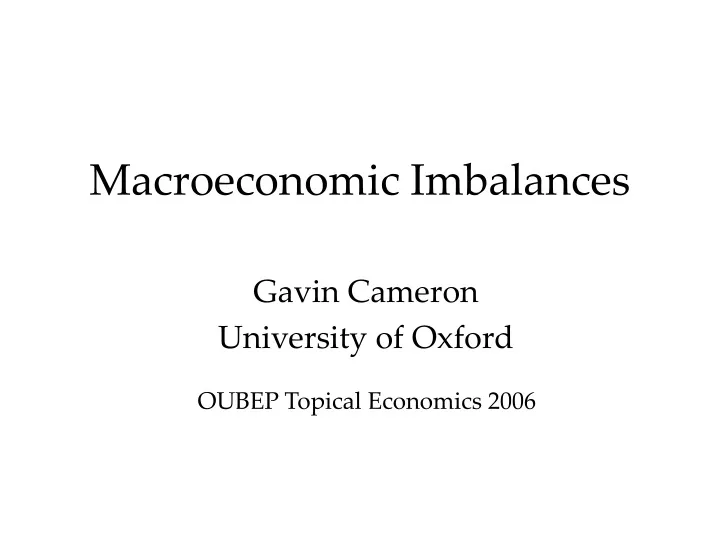 macroeconomic imbalances