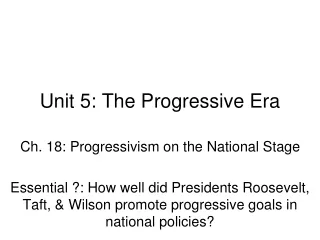 Unit 5: The Progressive Era