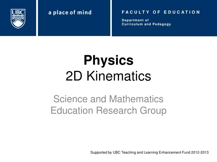 physics 2d kinematics