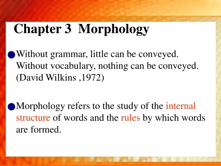 chapter 3 morphology