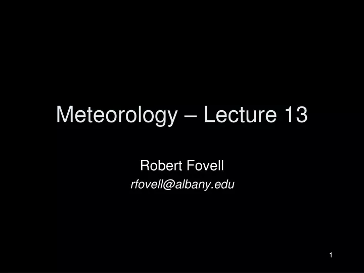 meteorology lecture 13