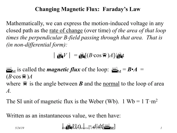 changing magnetic flux faraday