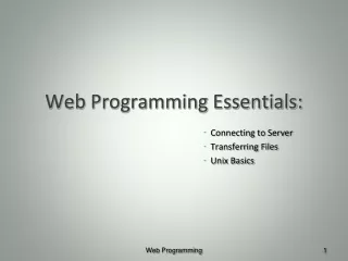 Web Programming Essentials: