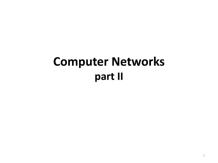 computer networks part ii