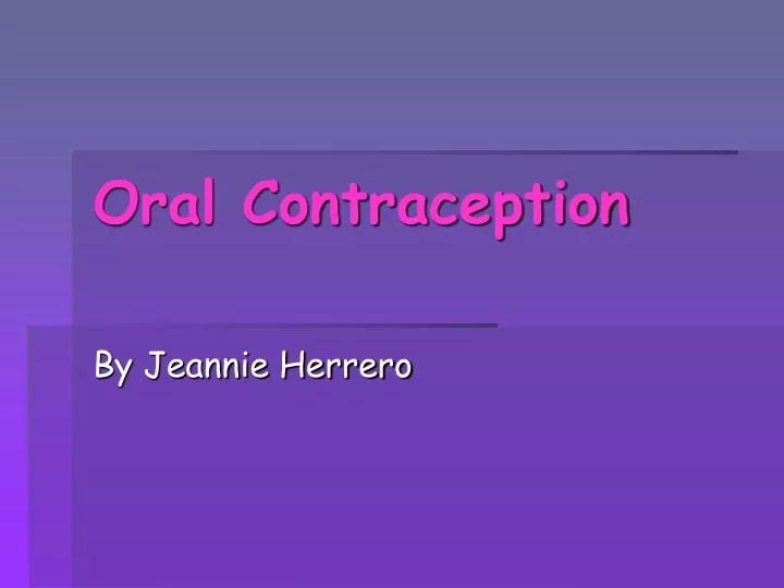oral contraception
