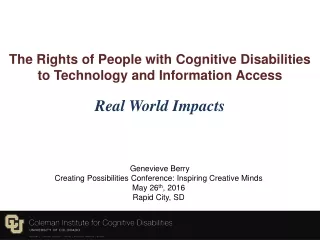 The Rights of People with Cognitive Disabilities to Technology and Information Access