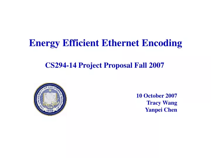 energy efficient ethernet encoding cs294