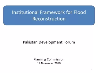 Pakistan Development Forum Planning Commission 14 November 2010