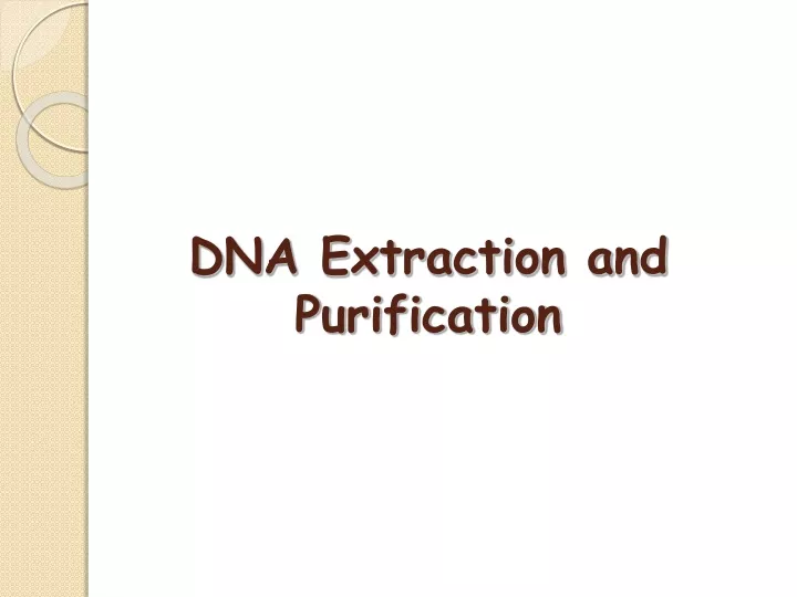 dna extraction and purification
