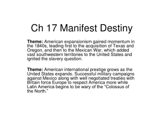 Ch 17 Manifest Destiny