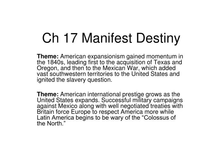 ch 17 manifest destiny