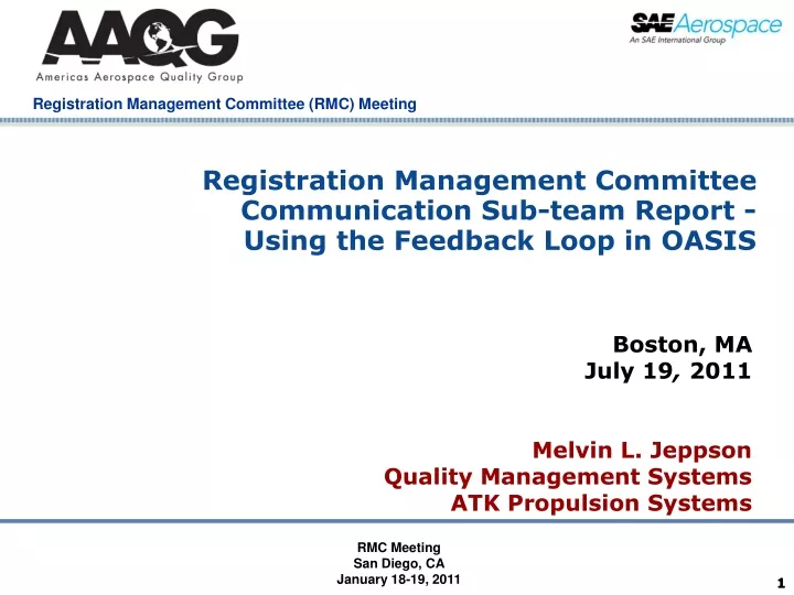 registration management committee communication sub team report using the feedback loop in oasis