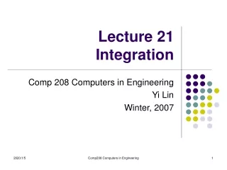 Lecture 21  Integration