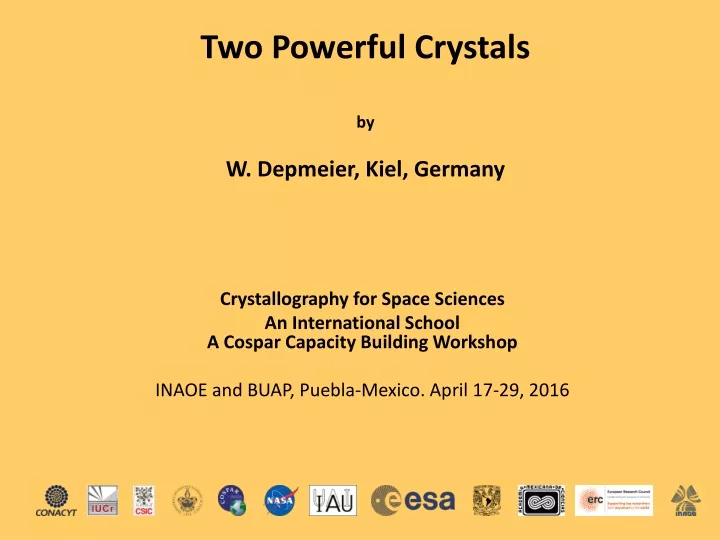 two powerful crystals by w depmeier kiel germany