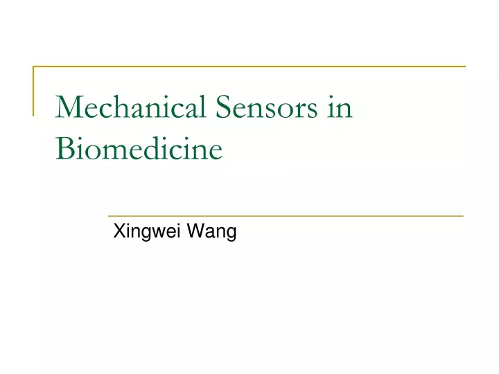 mechanical sensors in biomedicine