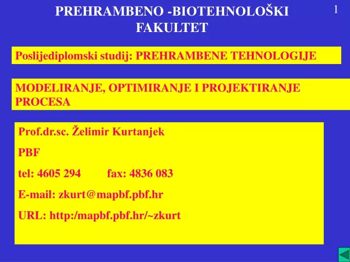 prehrambeno biotehnolo ki fakultet