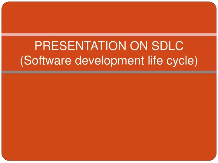 presentation on sdlc software development life cycle