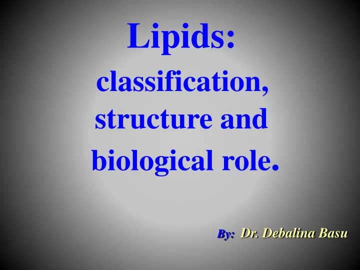 lipids classification structure and biological