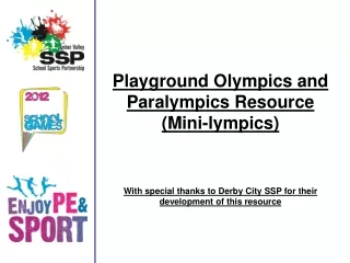 Playground Olympics and Paralympics Resource (Mini-lympics)
