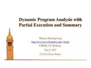 Dynamic Program Analysis with Partial Execution and Summary