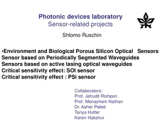 Photonic devices laboratory Sensor-related projects