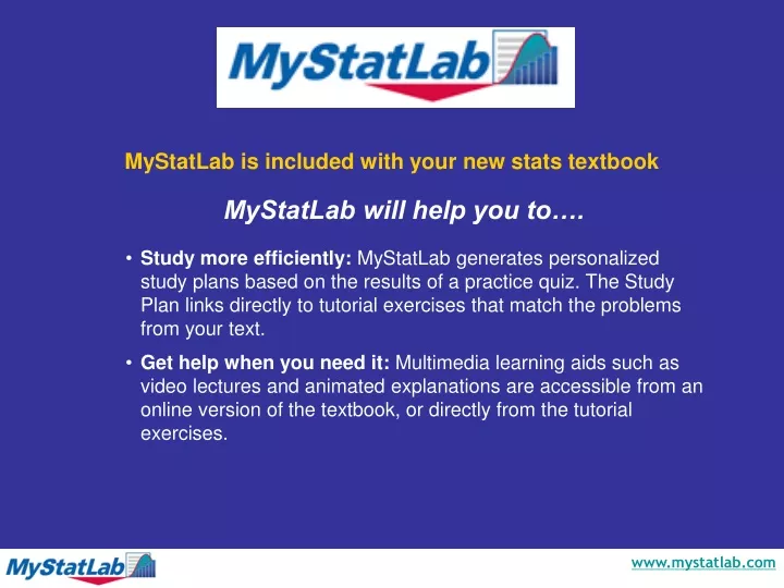 mystatlab is included with your new stats textbook