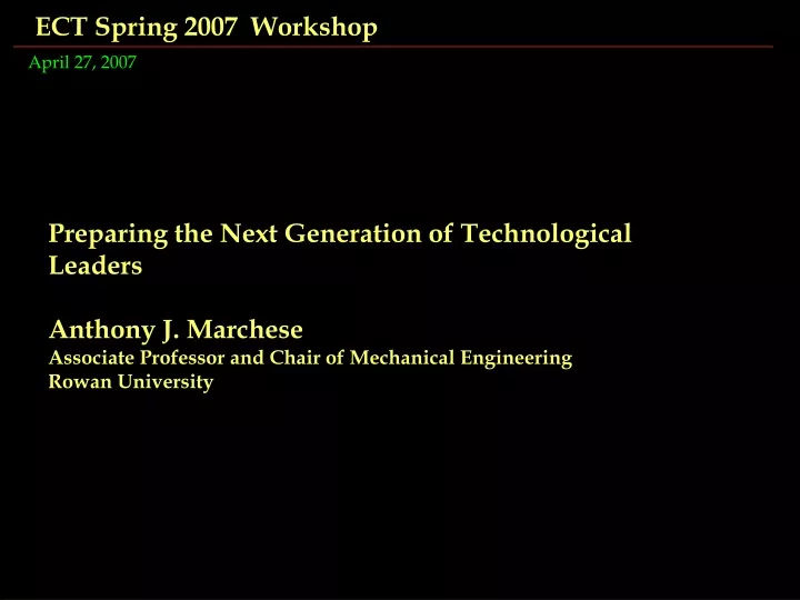 ect spring 2007 workshop