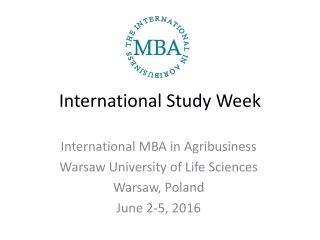 International Study Week