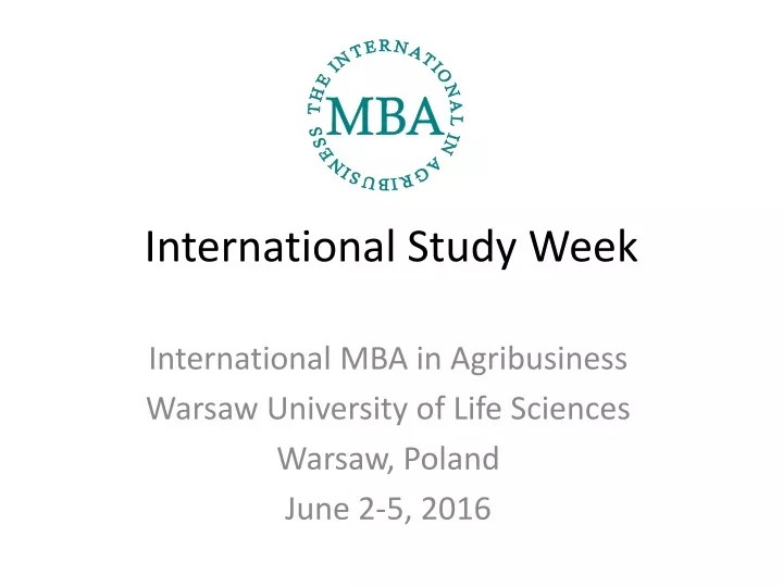 international study week
