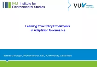 Learning from Policy Experiments  in Adaptation Governance