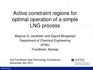 Active constraint regions for optimal operation of a simple LNG process