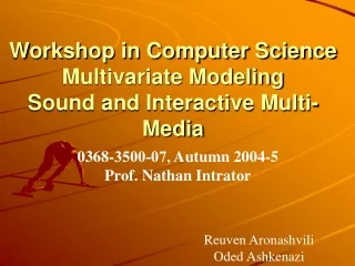 Workshop in Computer Science Multivariate Modeling Sound and Interactive Multi-Media