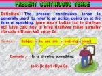 PRESENT  CONTINUOUS  TENSE - slide 1