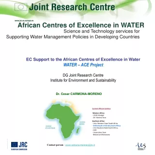 Science and Technology services for  Supporting Water Management Policies in Developing Countries