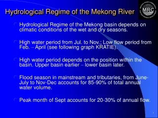 Hydrological Regime of the Mekong River