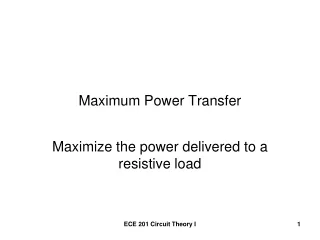 Maximum Power Transfer