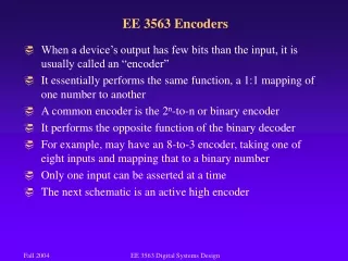 EE 3563 Encoders