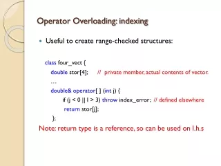 Operator Overloading: indexing