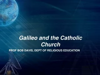 PROF BOB DAVIS, DEPT OF RELIGIOUS EDUCATION