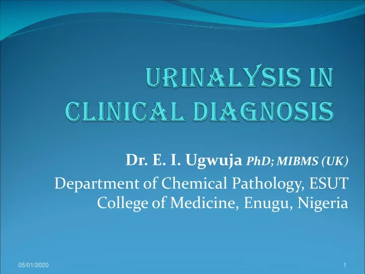 urinalysis in clinical diagnosis