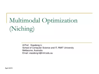 Multimodal Optimization (Niching)