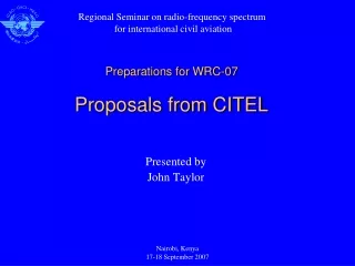 Preparations for WRC-07 Proposals from CITEL